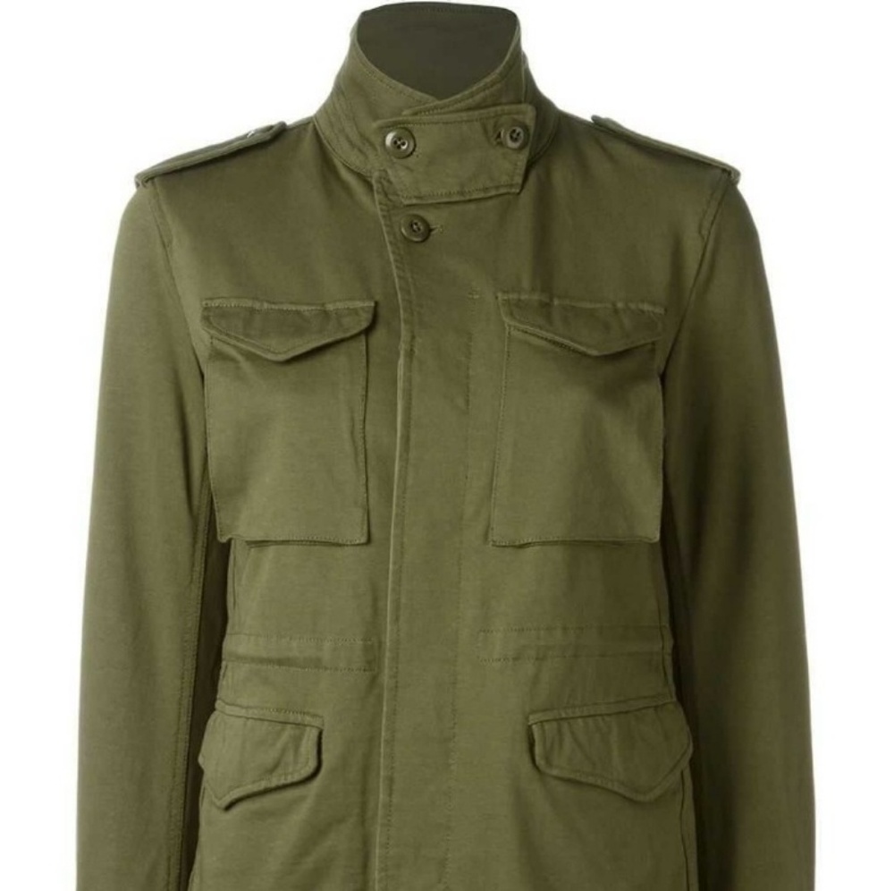 NLST by R13 Sz S Olive Cargo Jacket Drawstring